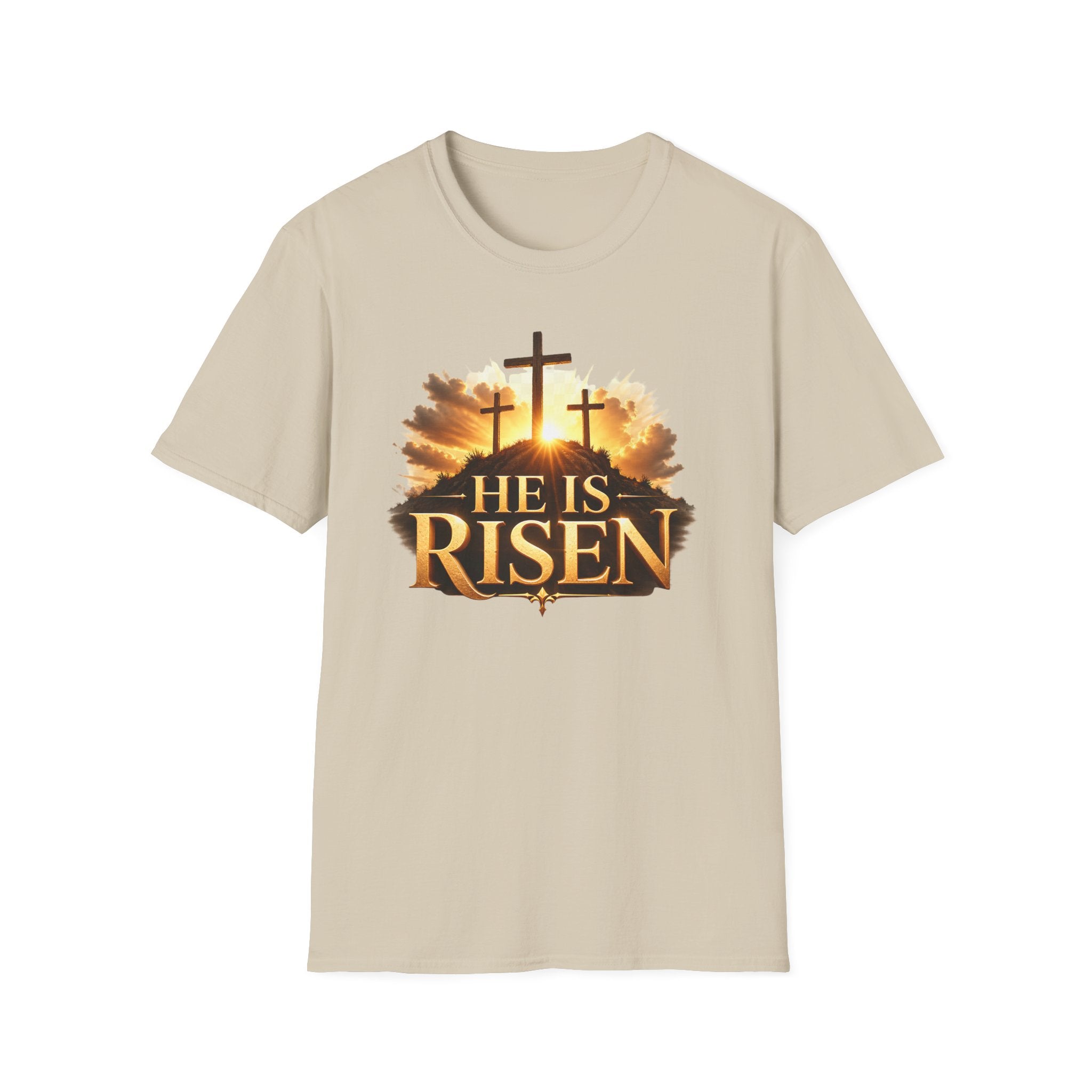 He Is Risen T-Shirt — Easter Christian Cross Resurrection Tee
