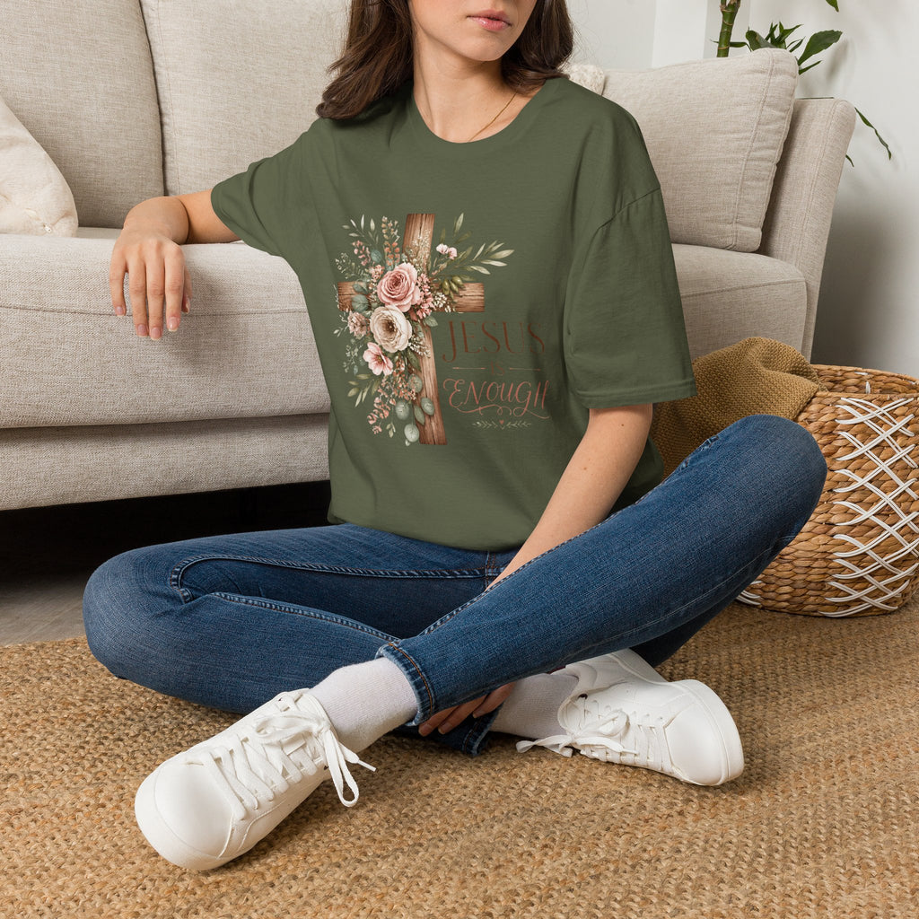 Jesus Floral Cross T-Shirt — Christian Faith Graphic Tee