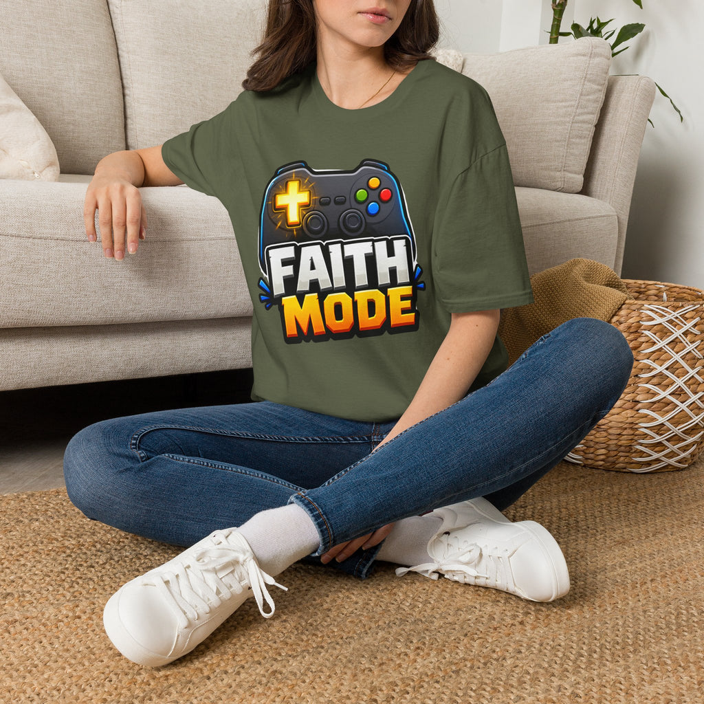 Faith Mode Gamer T-Shirt — Christian Video Game Controller Tee