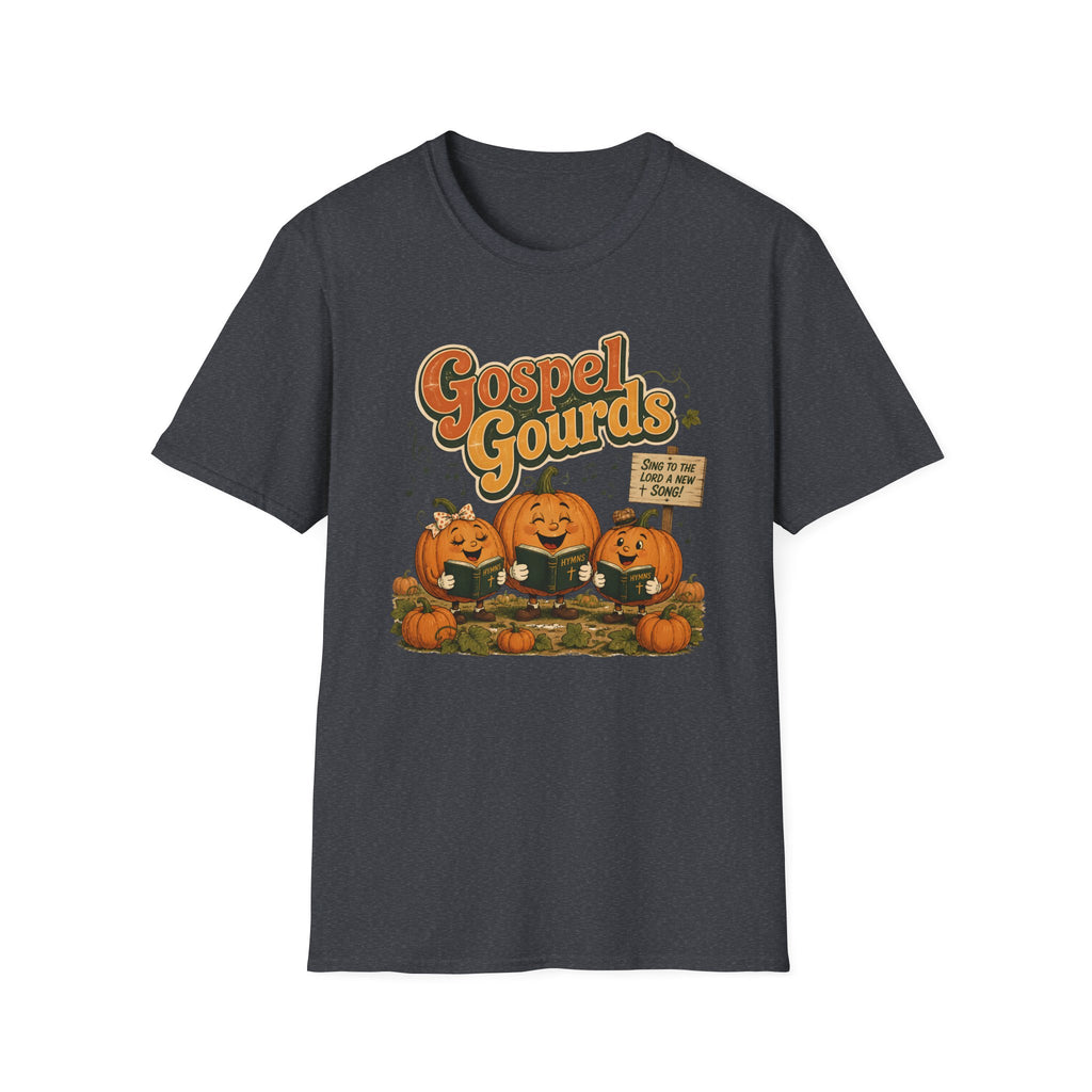 Gospel Gourds Halloween T‑Shirt — Cute Singing Pumpkin Fall Tee