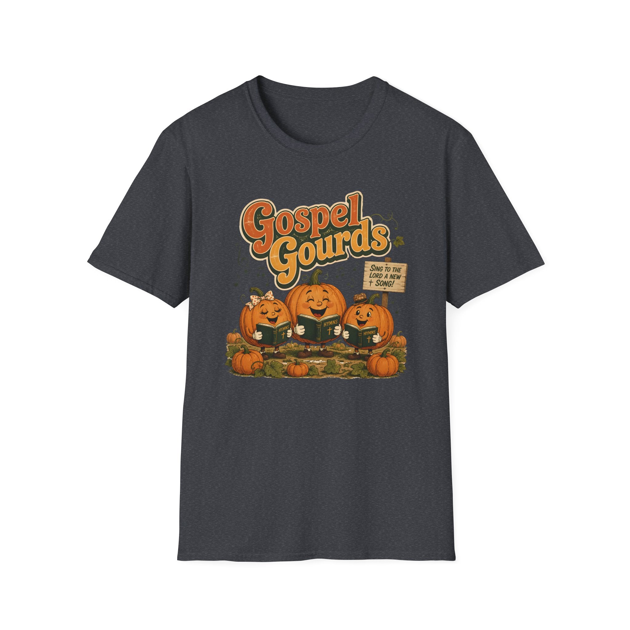 Gospel Gourds Halloween T‑Shirt — Cute Singing Pumpkin Fall Tee