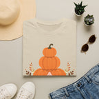 Pumpkin Stack T‑Shirt — Autumn Floral Fall Graphic Tee