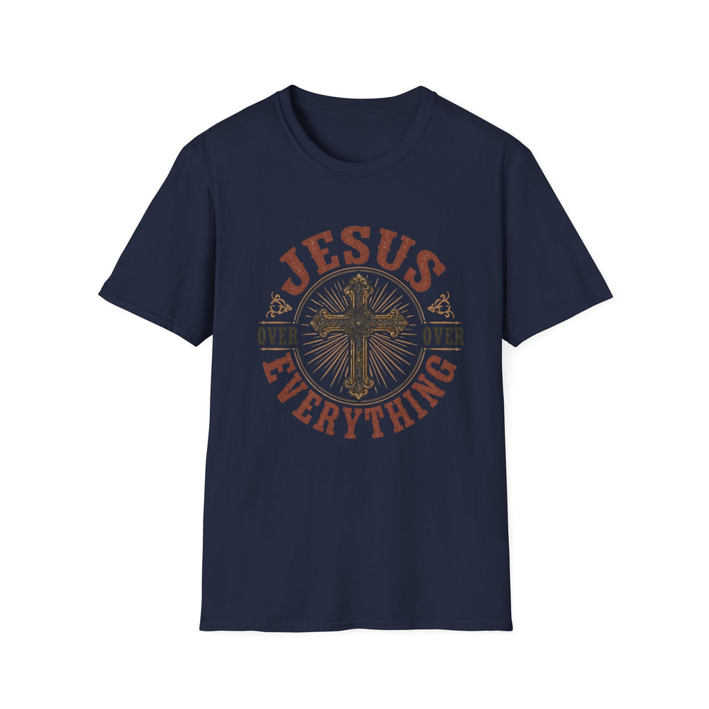 Jesus Over Everything T-Shirt — Christian Cross Faith Tee