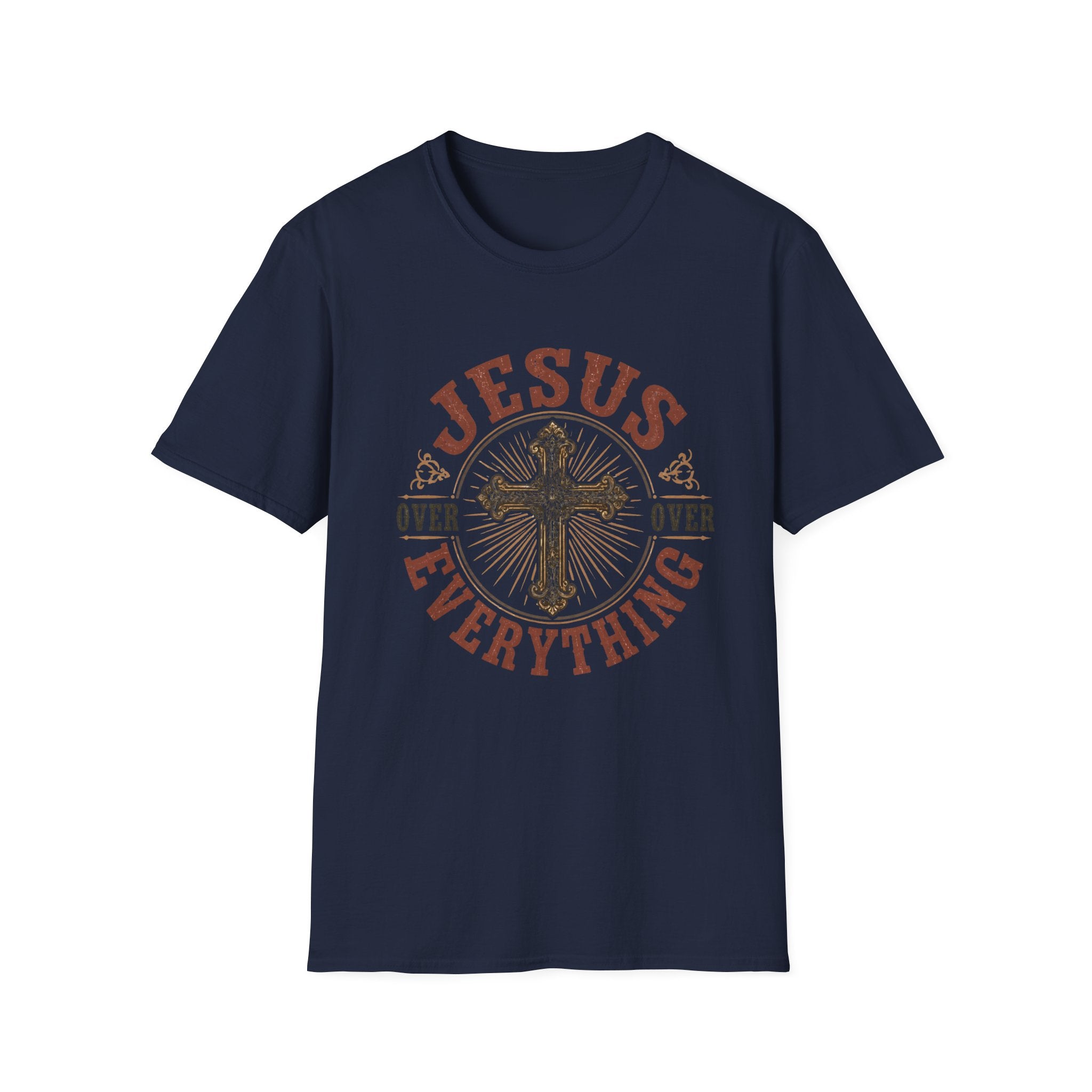 Jesus Over Everything T-Shirt — Christian Cross Faith Tee