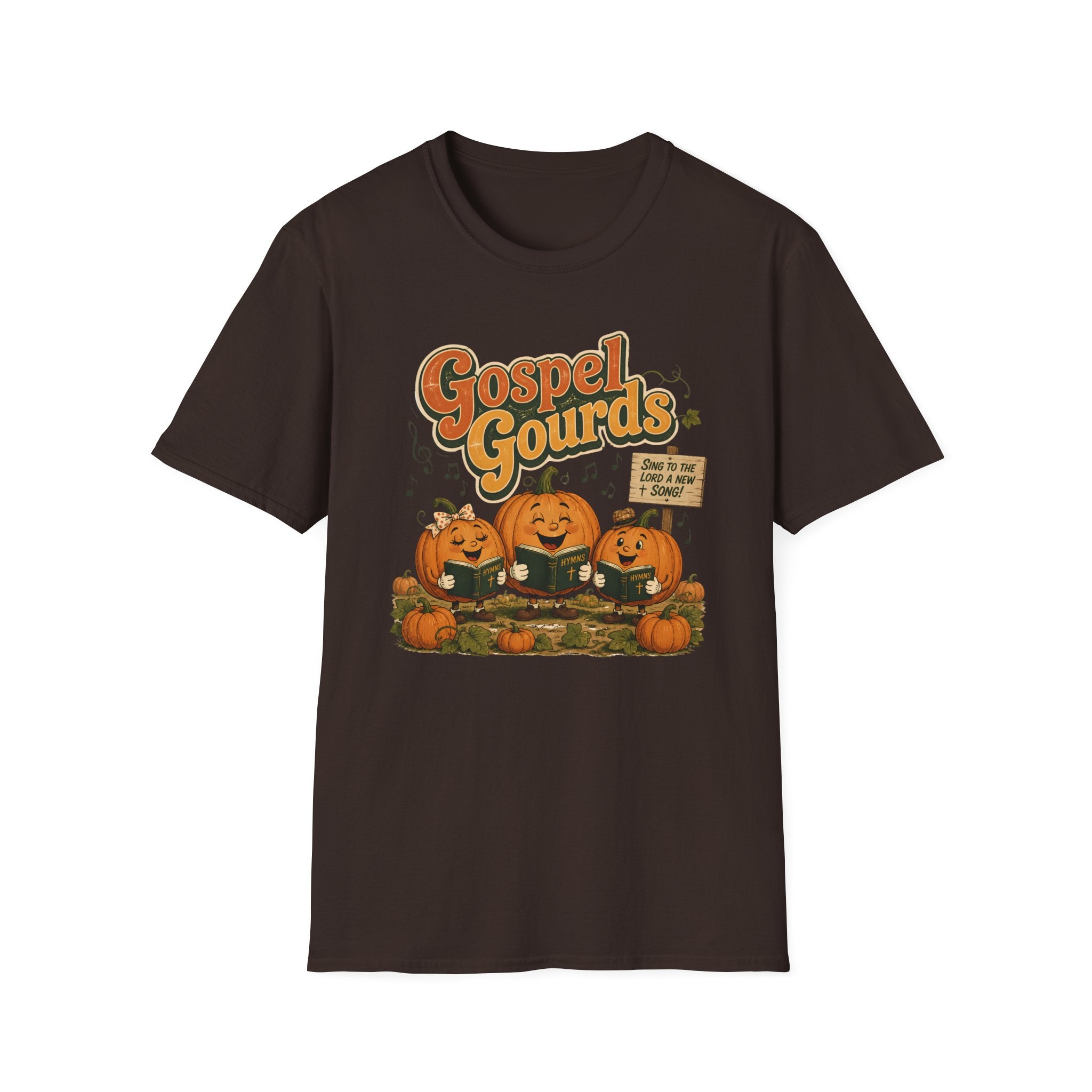 Gospel Gourds Halloween T‑Shirt — Cute Singing Pumpkin Fall Tee