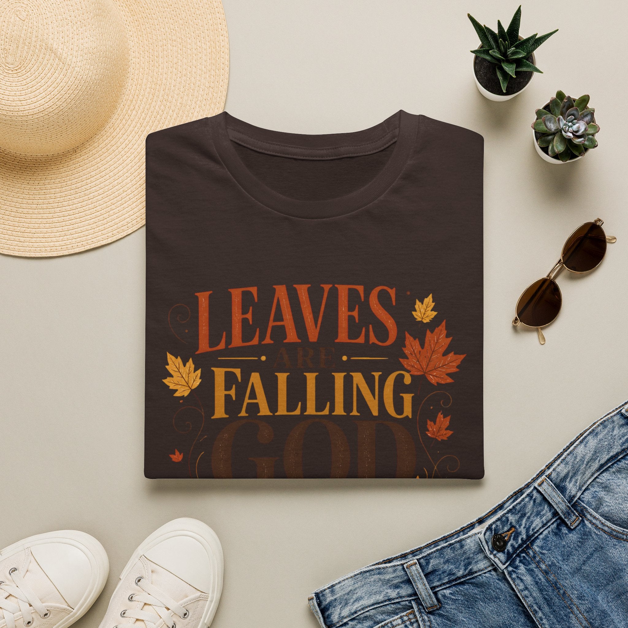 Leaves Are Falling God Is Faithful T-Shirt — Fall Christian Tee