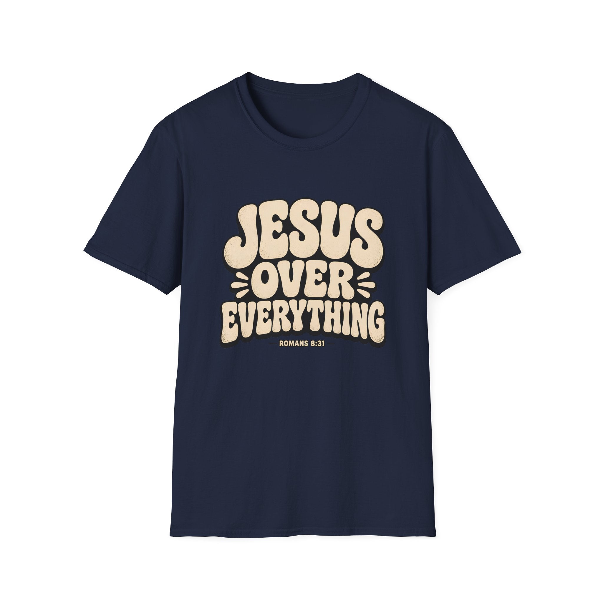 Jesus Over Everything T‑Shirt — Retro Faith Graphic Tee