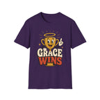 T-Shirt — 'Grace Wins' Angel Trophy Graphic Tee