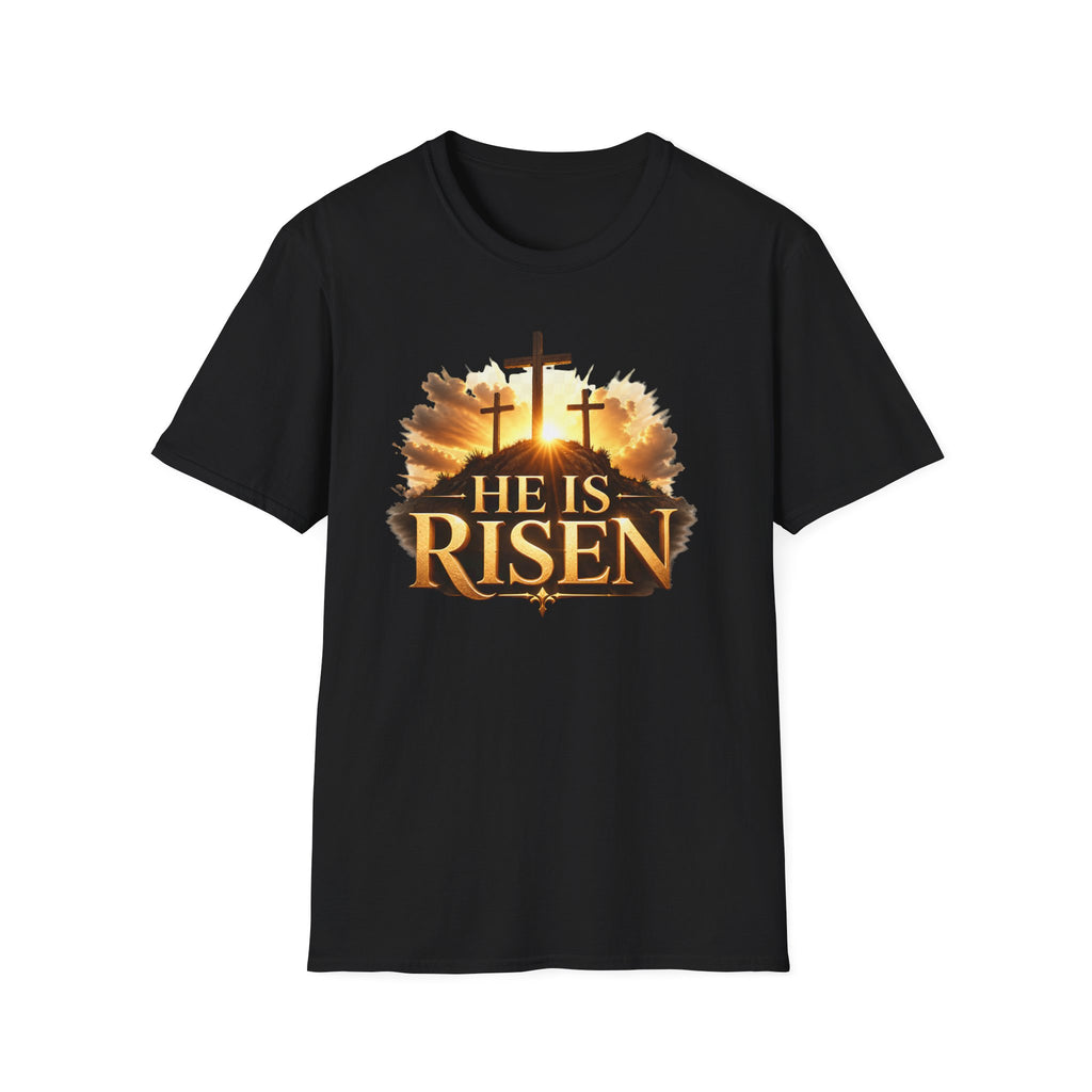He Is Risen T-Shirt — Easter Christian Cross Resurrection Tee