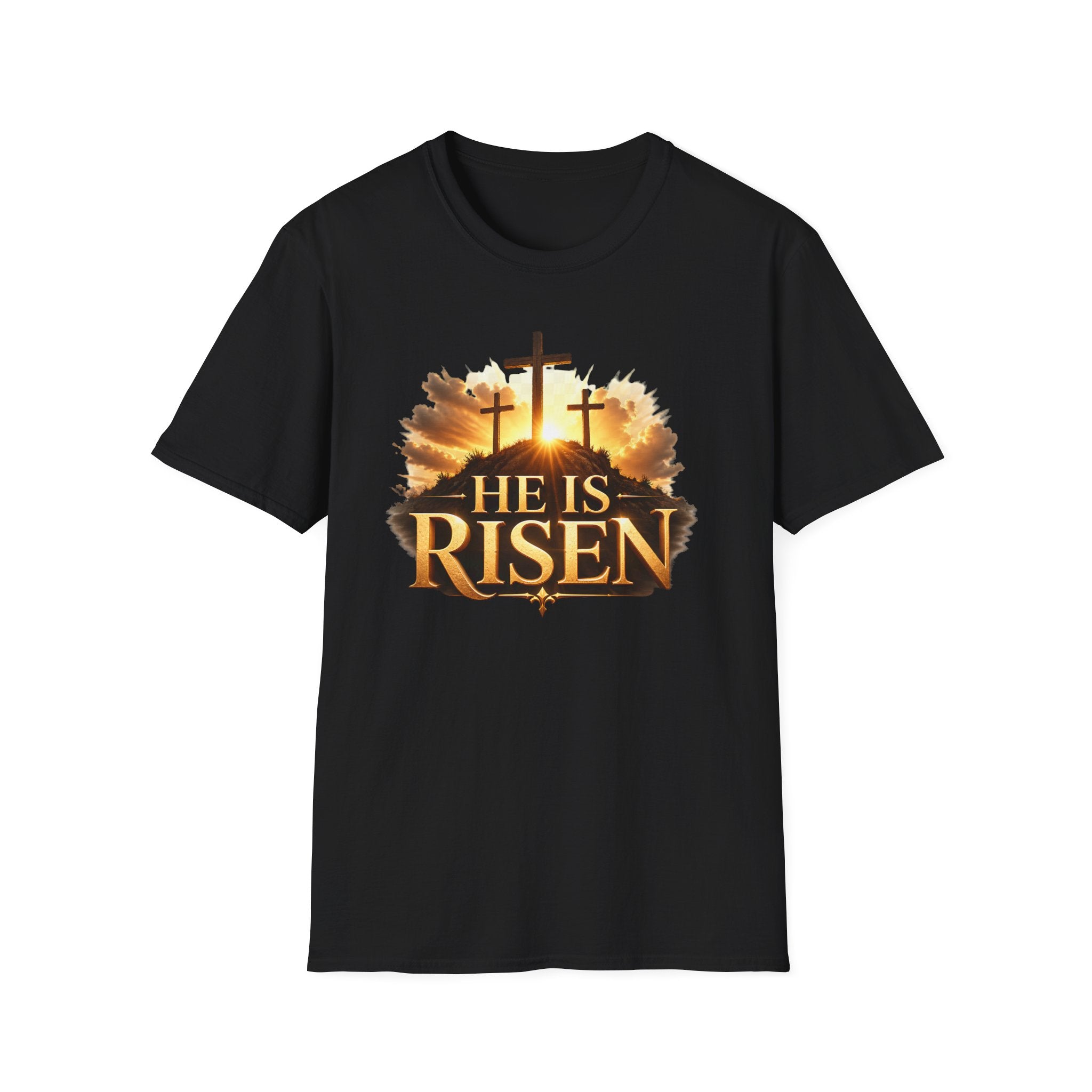 He Is Risen T-Shirt — Easter Christian Cross Resurrection Tee