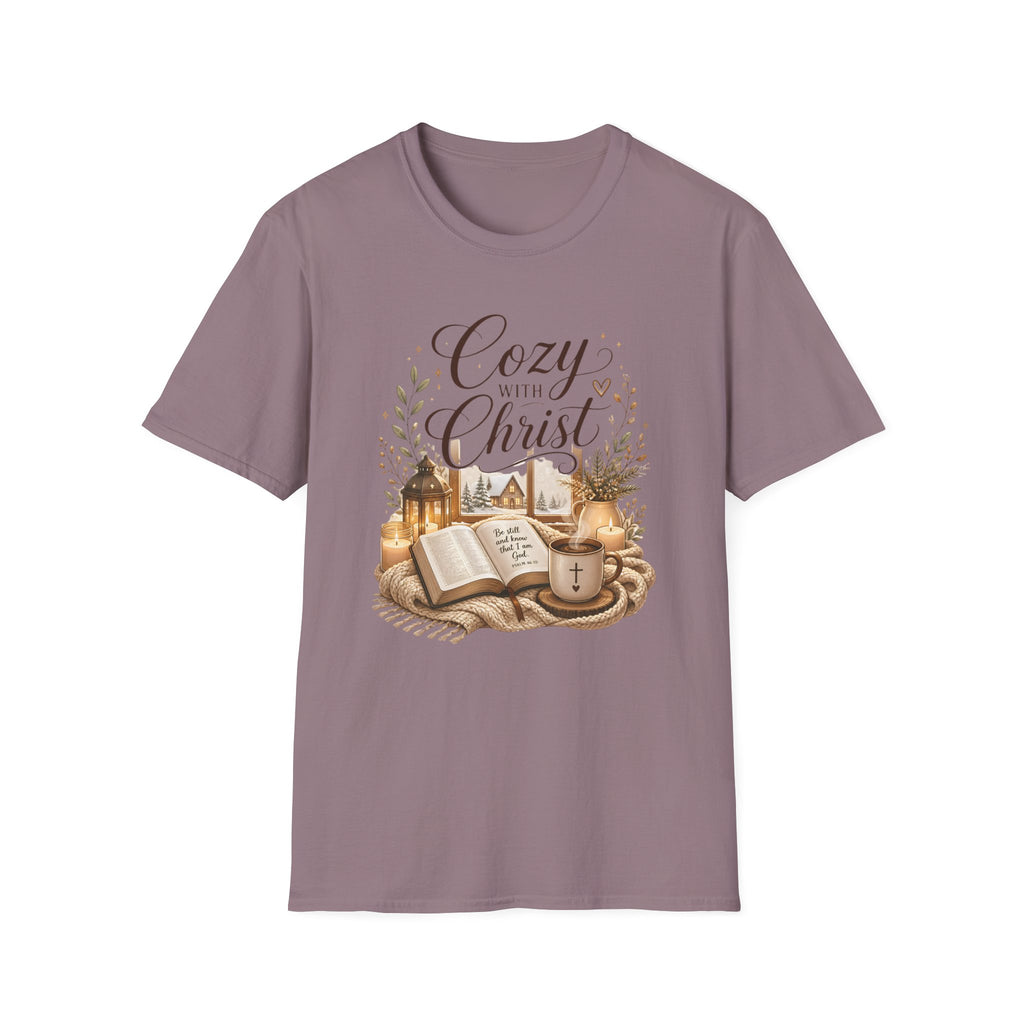 Cozy with Christ T‑Shirt — Faithful Christmas Cozy Home Design