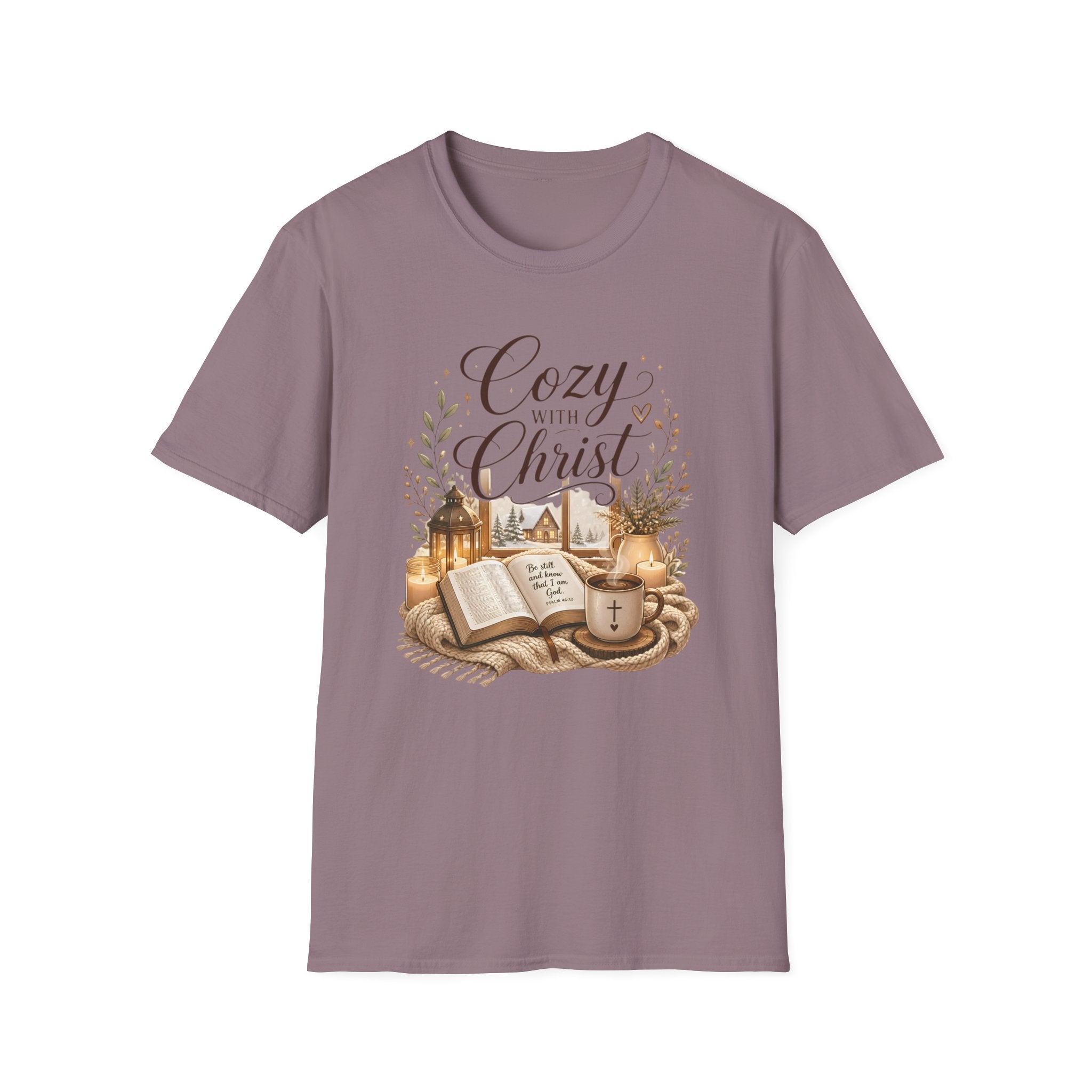 Cozy with Christ T‑Shirt — Faithful Christmas Cozy Home Design