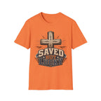 Saved Not Lucky T-Shirt — Christian Cross Faith Graphic Tee