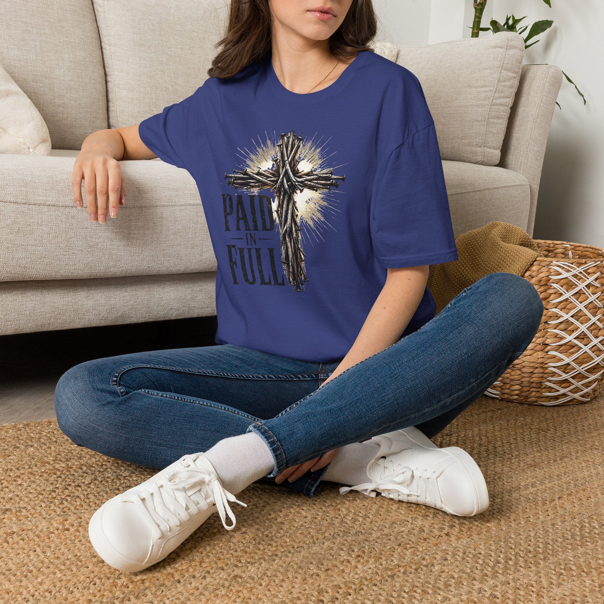 Christian T-Shirt — "Paid in Full" Cross Graphic Faith Tee