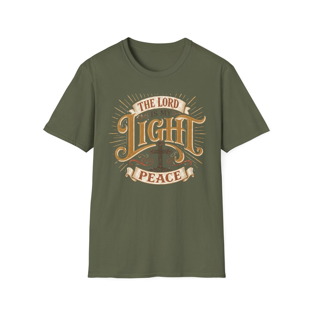 Christian T-Shirt - "The Lord Is My Light & Peace" Inspirational Faith Tee