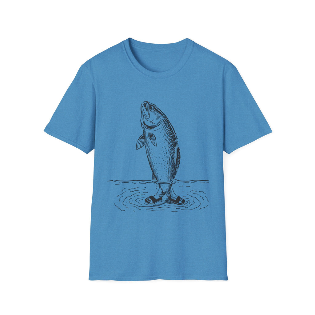 Fish Illustration T-Shirt — Vintage Leaping Trout Graphic