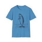 Fish Illustration T-Shirt — Vintage Leaping Trout Graphic