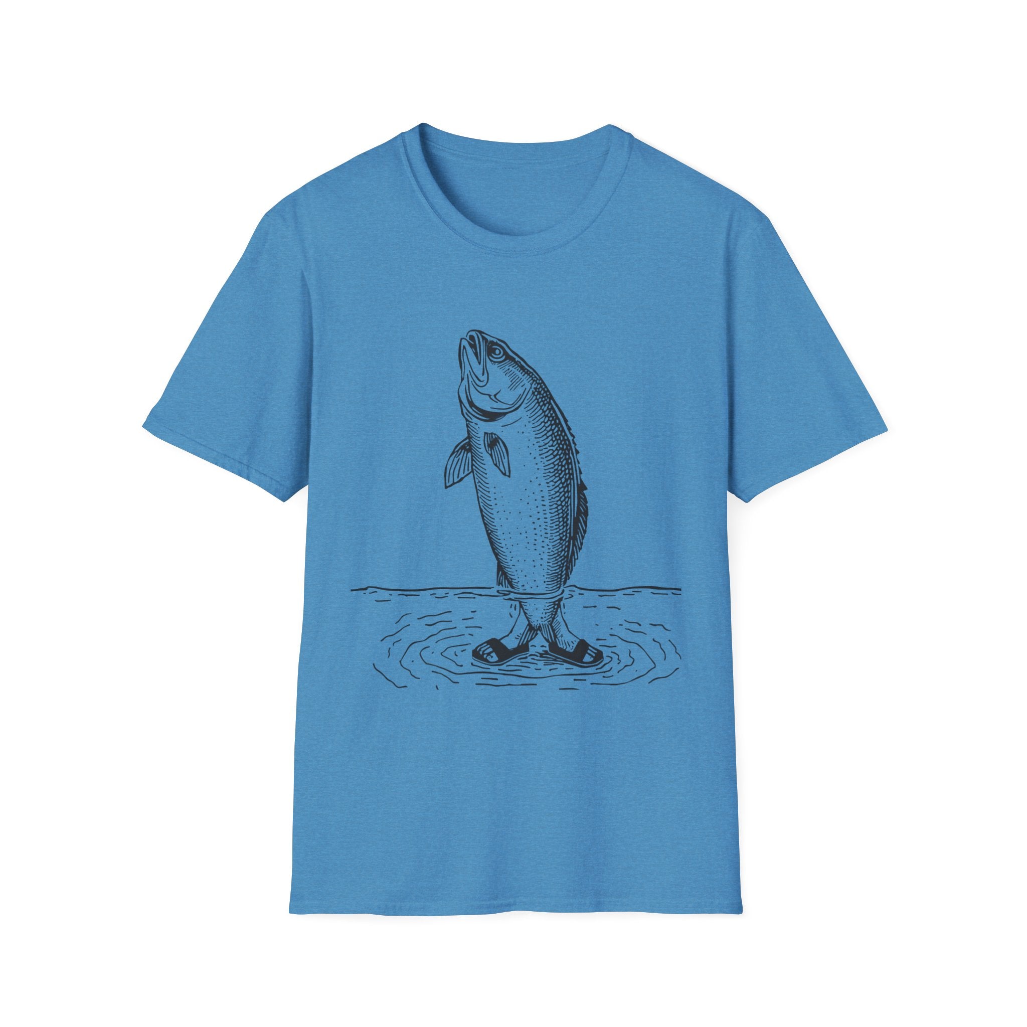 Fish Illustration T-Shirt — Vintage Leaping Trout Graphic
