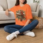 Cardinal on Cross Christmas T-Shirt — Winter Nativity Holiday Tee