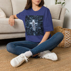 Cross in Snow Aerial Print T-Shirt — Minimalist Winter Graphic Tee