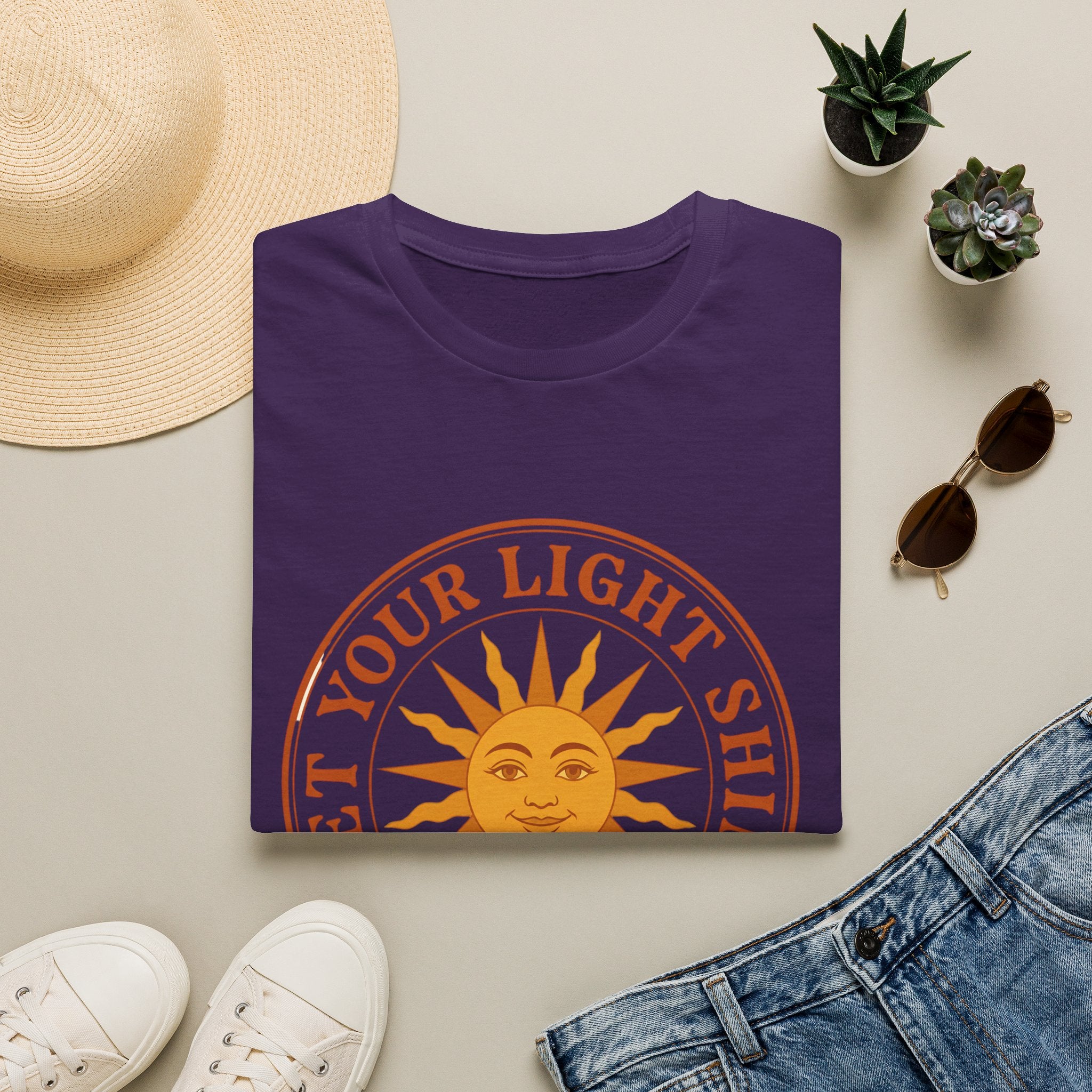 Sunshine Graphic T-Shirt — "Let Your Light Shine" Inspirational Tee