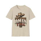 Amen Y’all Cowboy T-Shirt — Western Cross & Hat Graphic Tee