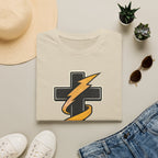 Grace Powered T-Shirt — Faith Cross with Lightning Christian Tee