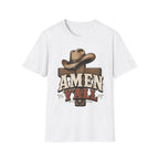 Amen Y’all Cowboy T-Shirt — Western Cross & Hat Graphic Tee