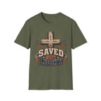 Saved Not Lucky T-Shirt — Christian Cross Faith Graphic Tee