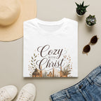 Cozy with Christ T‑Shirt — Faithful Christmas Cozy Home Design