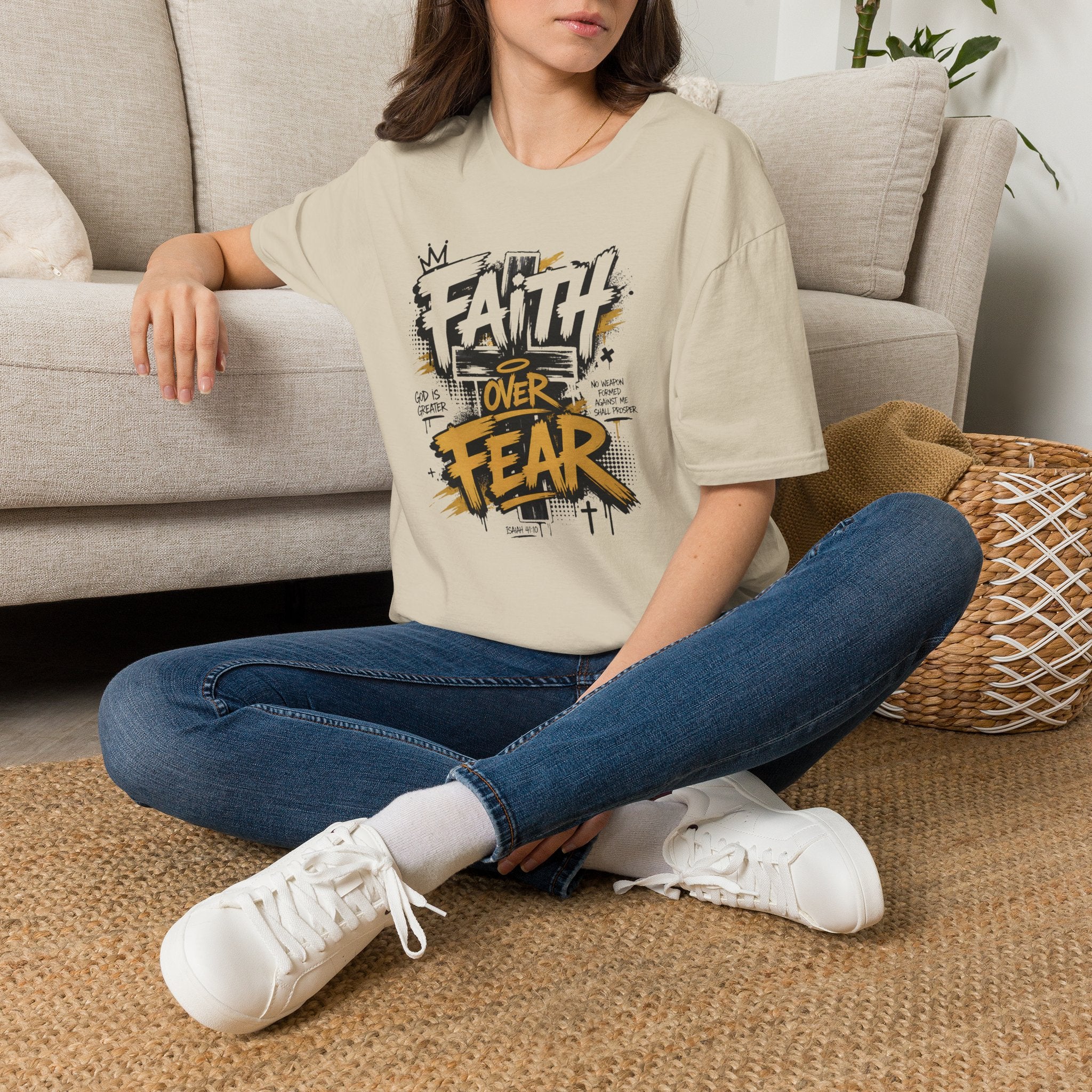 Faith Over Fear T-Shirt — Bold Graffiti Christian Inspirational Tee
