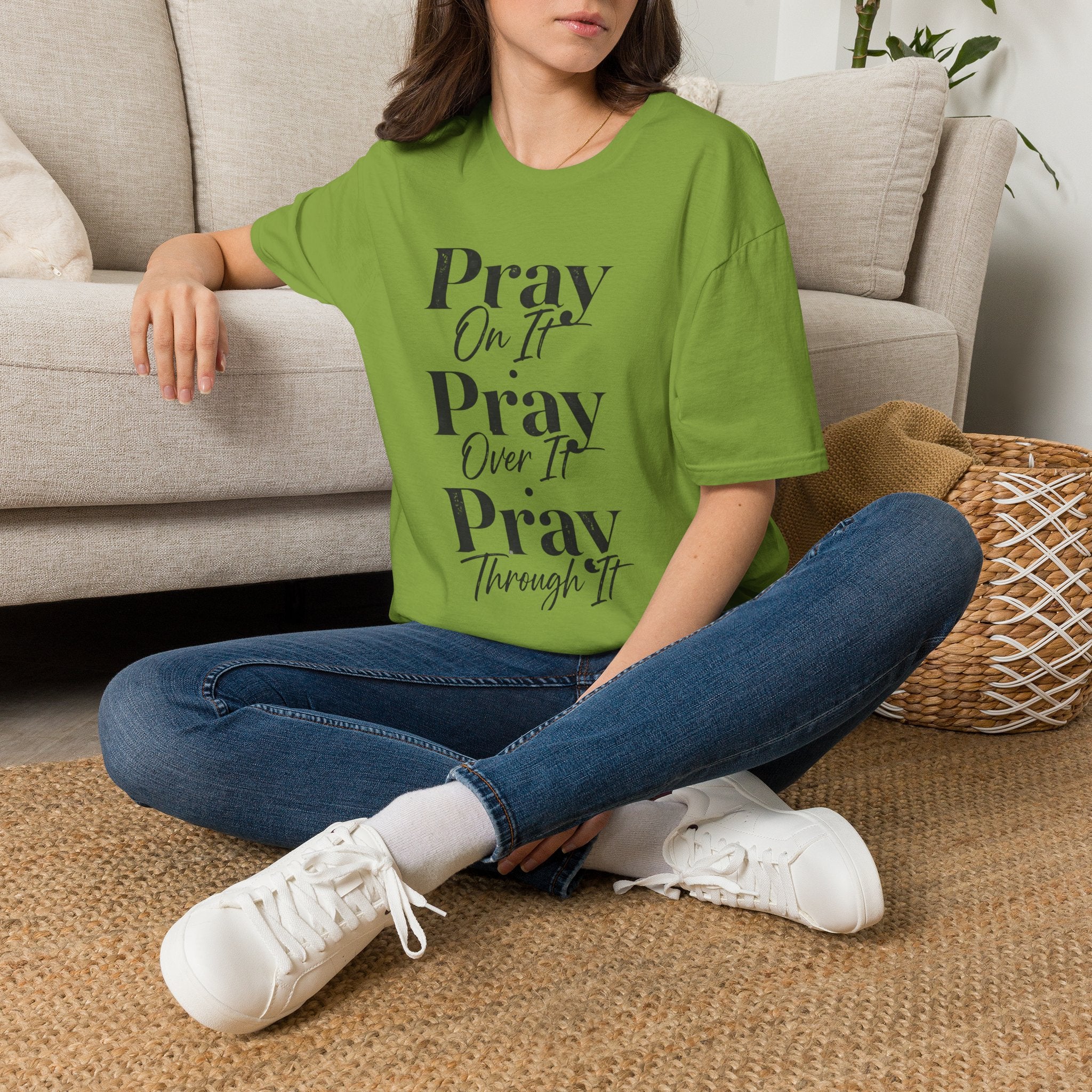 Pray On It Pray Over It Pray Through It T-Shirt — Inspirational Christian Tee