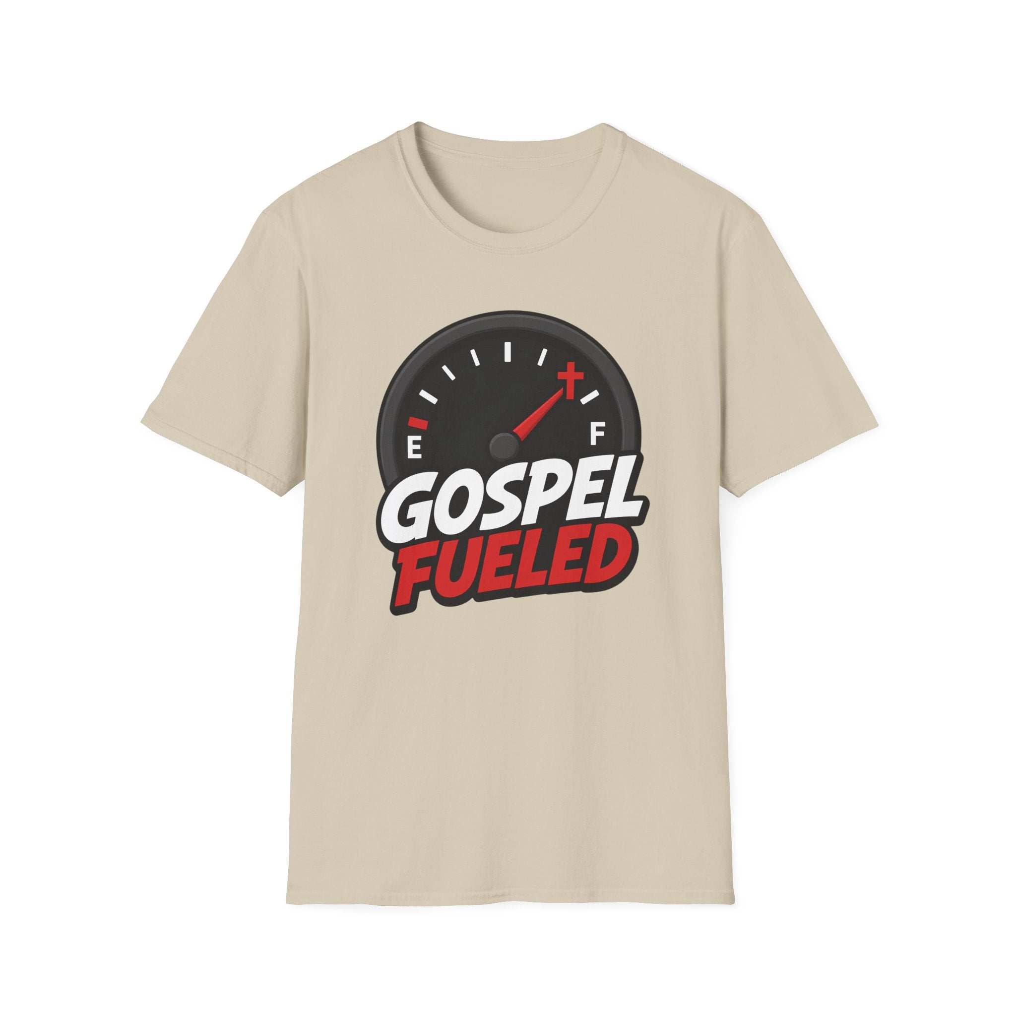 Gospel Fueled T-Shirt — Christian Faith Fuel Gauge Tee