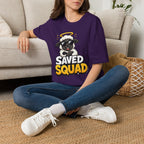 Saved Squad T‑Shirt — Cute Angel Sheep Graphic Tee for Christian Youth & Church Groups