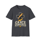 Grace Powered T-Shirt — Faith Cross with Lightning Christian Tee