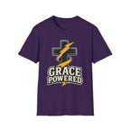 Grace Powered T-Shirt — Faith Cross with Lightning Christian Tee