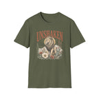 Unshaken Lion T‑Shirt — Vintage Floral Courage Tee