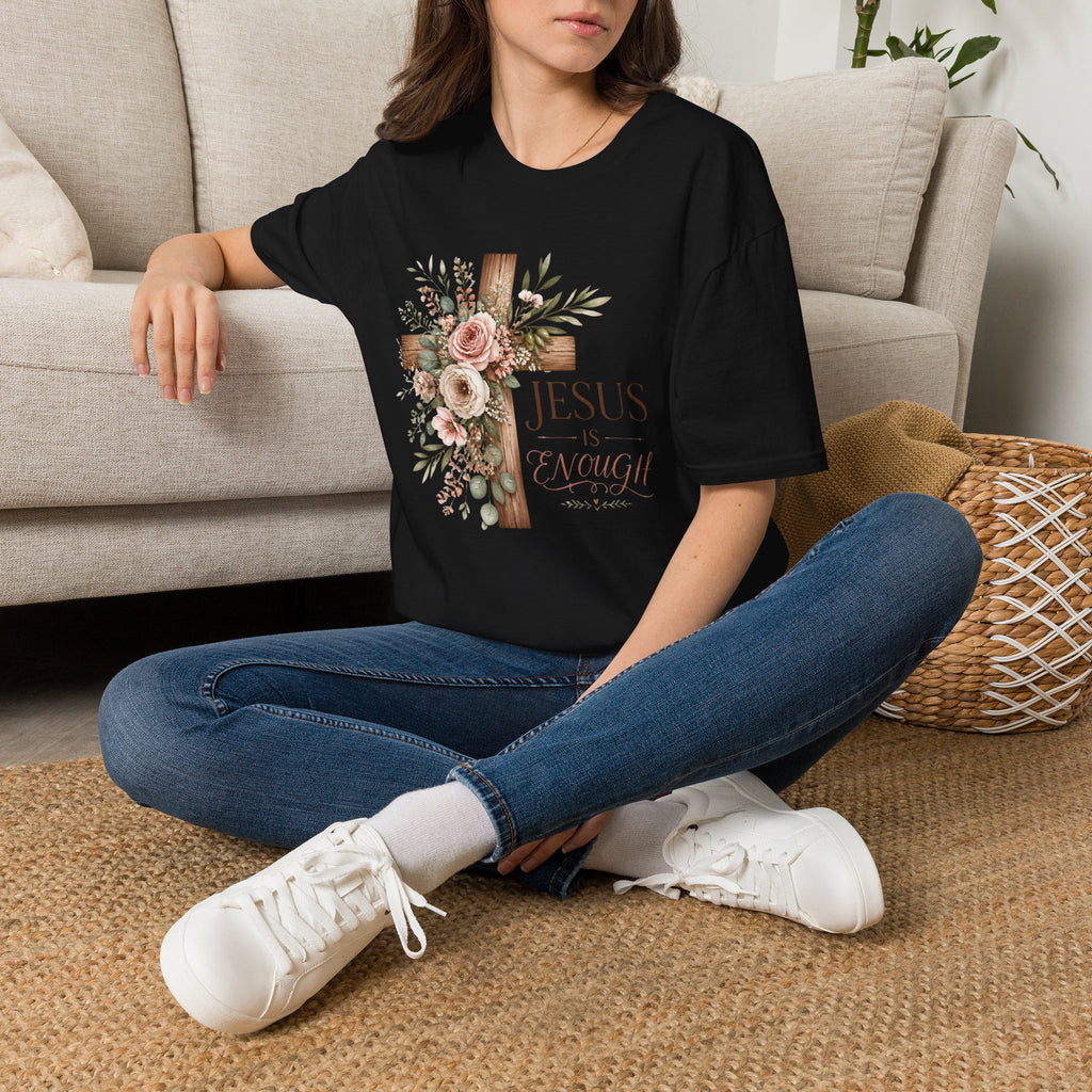 Jesus Floral Cross T-Shirt — Christian Faith Graphic Tee