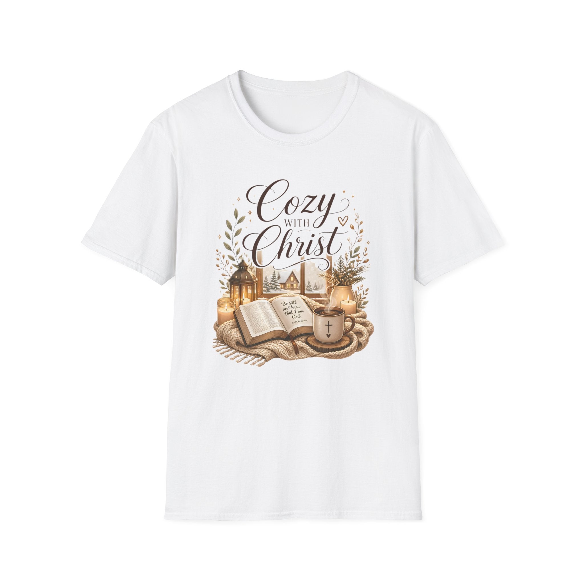 Cozy with Christ T‑Shirt — Faithful Christmas Cozy Home Design