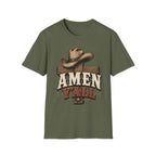 Amen Y’all Cowboy T-Shirt — Western Cross & Hat Graphic Tee