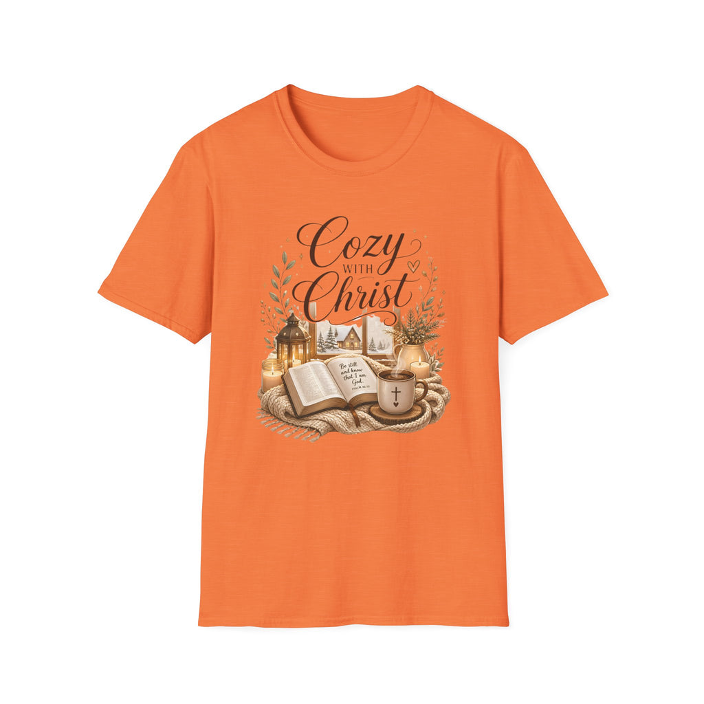 Cozy with Christ T‑Shirt — Faithful Christmas Cozy Home Design