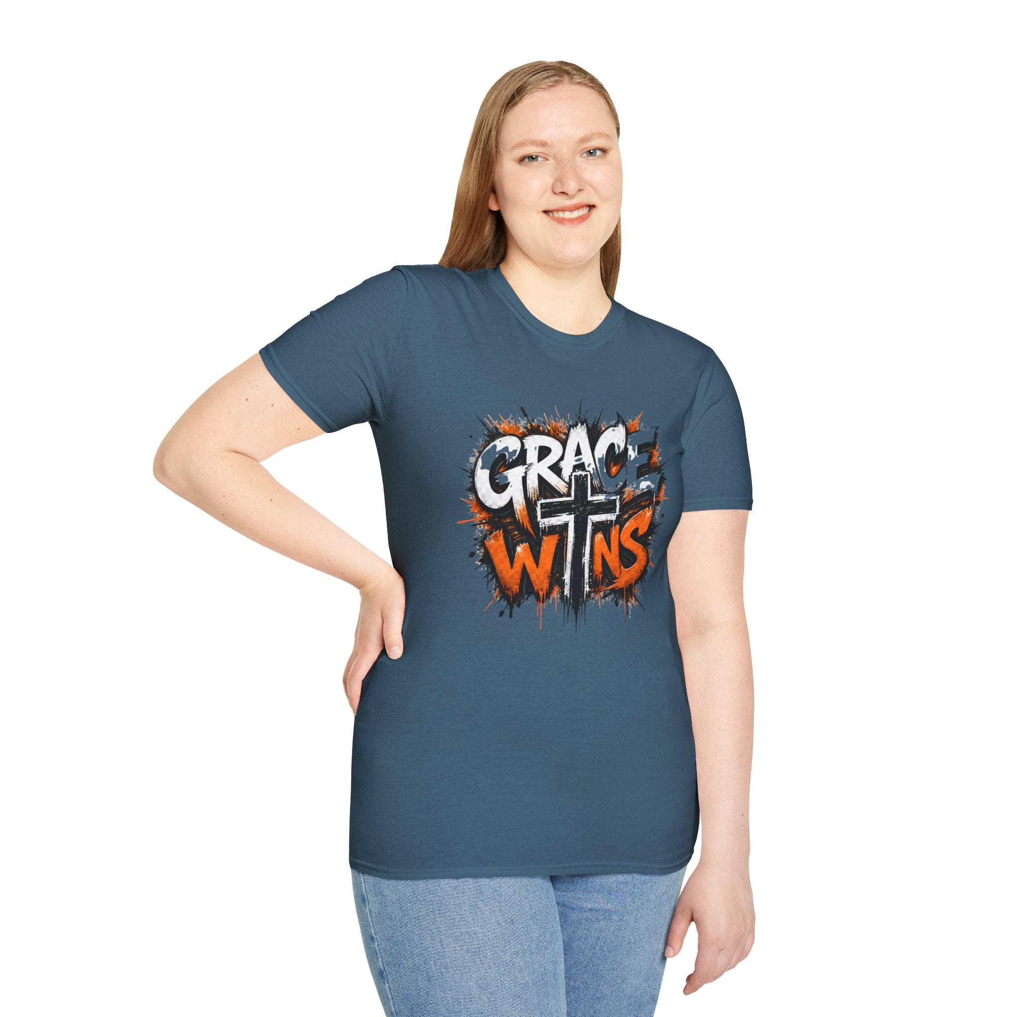 Grace Wins T-Shirt — Christian Faith Cross Graphic Tee