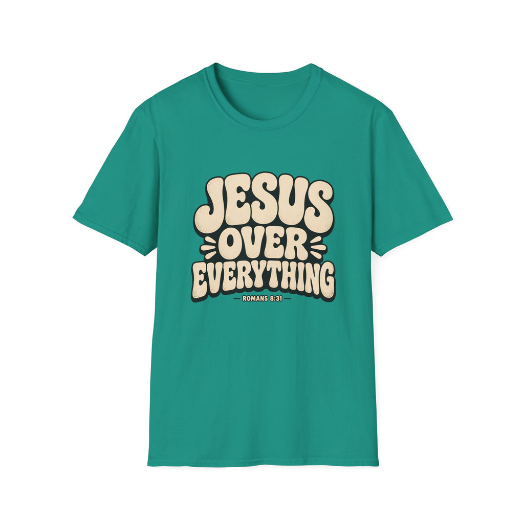 Jesus Over Everything T‑Shirt — Retro Faith Graphic Tee