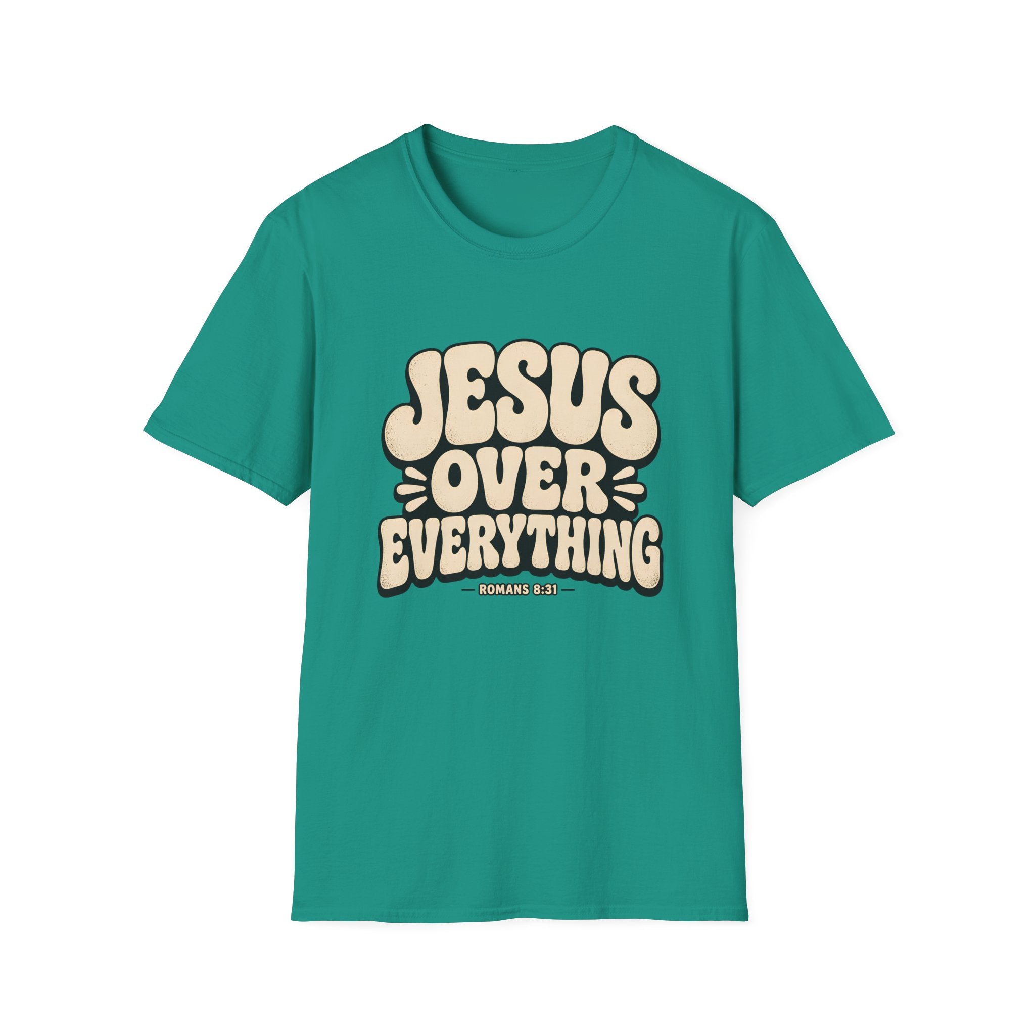 Jesus Over Everything T‑Shirt — Retro Faith Graphic Tee