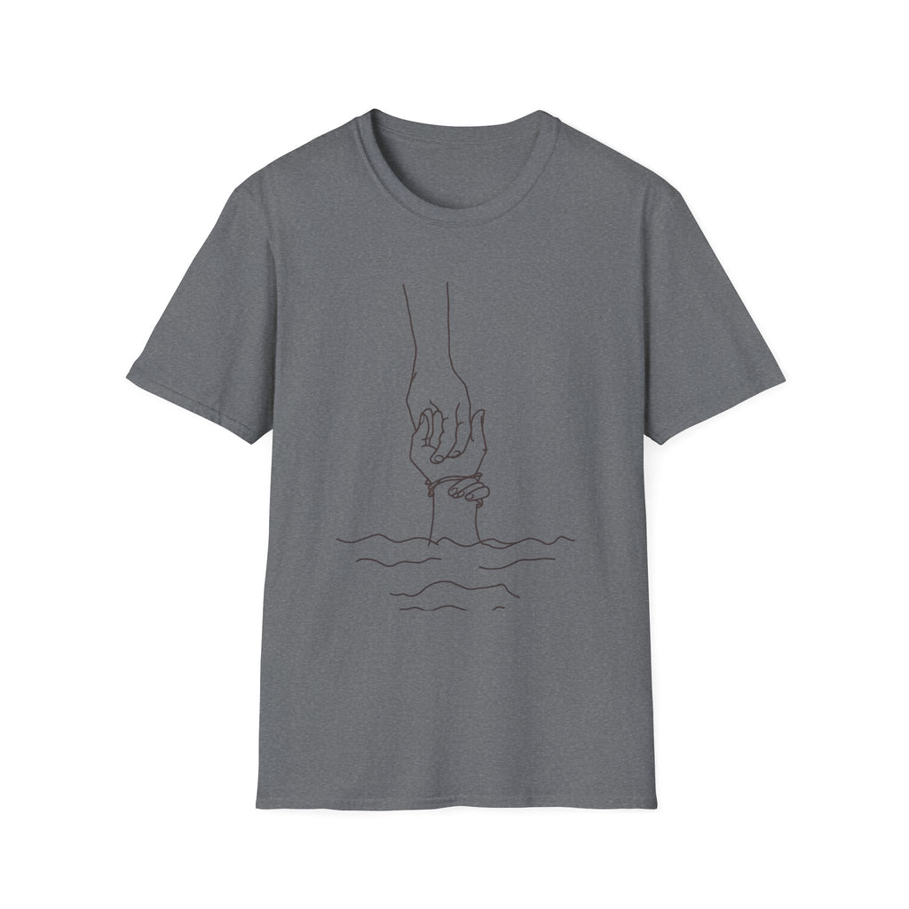 T-Shirt — Minimal Line Art Holding Hands Design