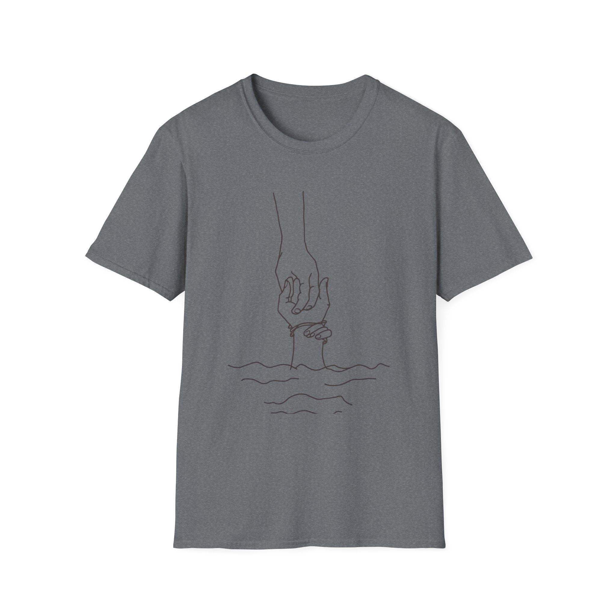T-Shirt — Minimal Line Art Holding Hands Design