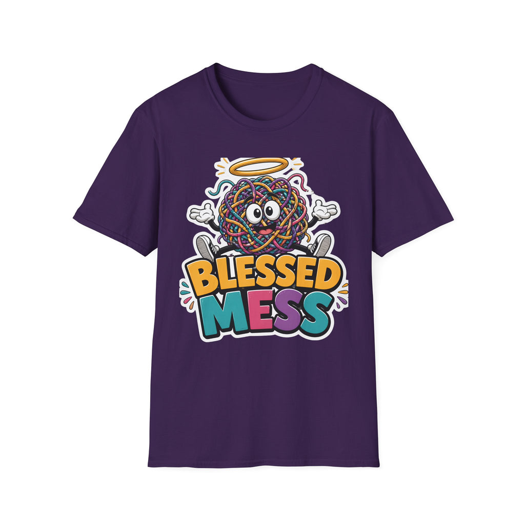 Blessed Mess T-Shirt — Cute Angelic Tangled Yarns Graphic Tee