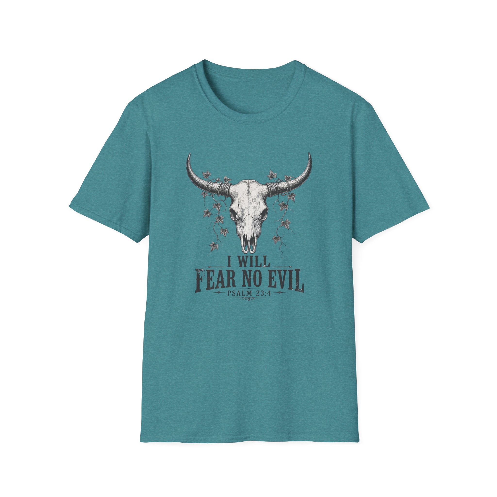 Cow Skull Tee — "I Will Fear No Evil" Graphic T-Shirt