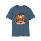 Harvesting His Promises T-Shirt — Fall Pumpkin & Sunflower Faith Tee