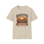Harvesting His Promises T-Shirt — Fall Pumpkin & Sunflower Faith Tee
